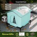 Blue winter warm waterproof cat nest tent for stray cats, medium size, with optional fixed bracket