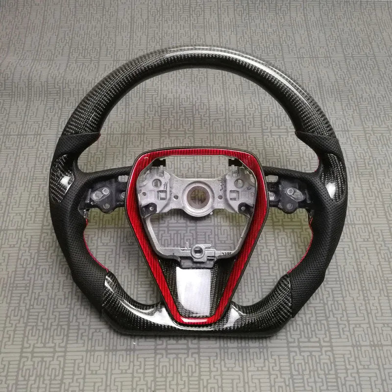 Carbon fibre steering wheel assembly for eighth generation Toyota Camry with six style options available