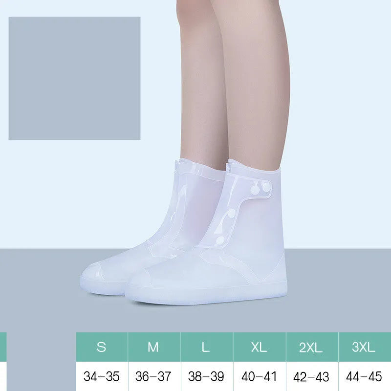 White PVC high top shoe covers for water resistant footwear protection