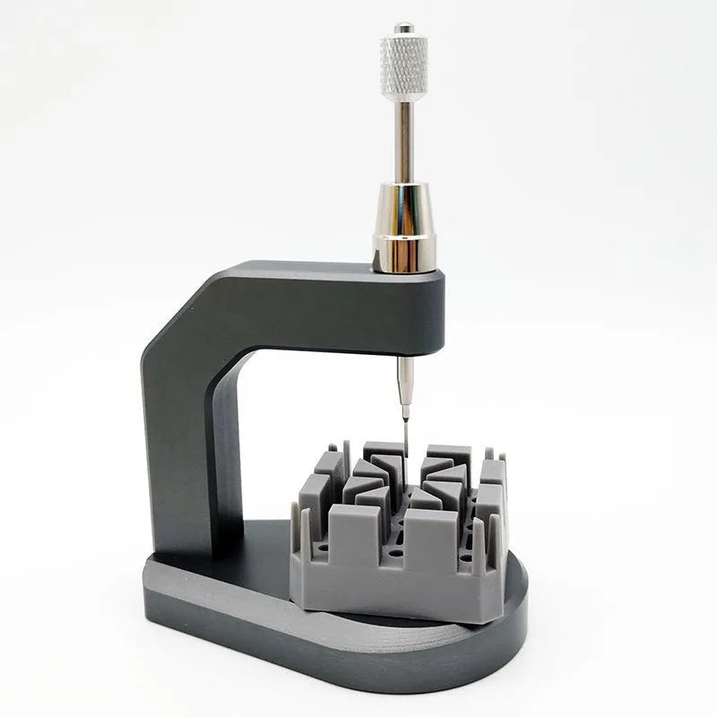Silver-coloured metric press strap removal tool for watches, jewellery, glasses, and digital electronics