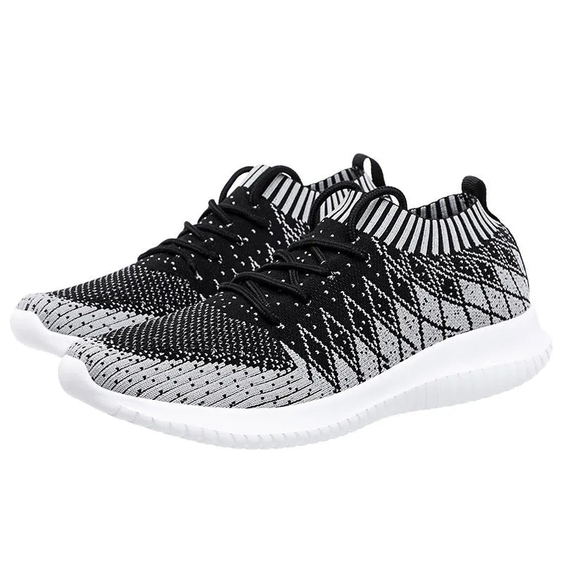 Flying Woven men's camouflage low-top Flyknit running sneakers with EVA sole, dark gray