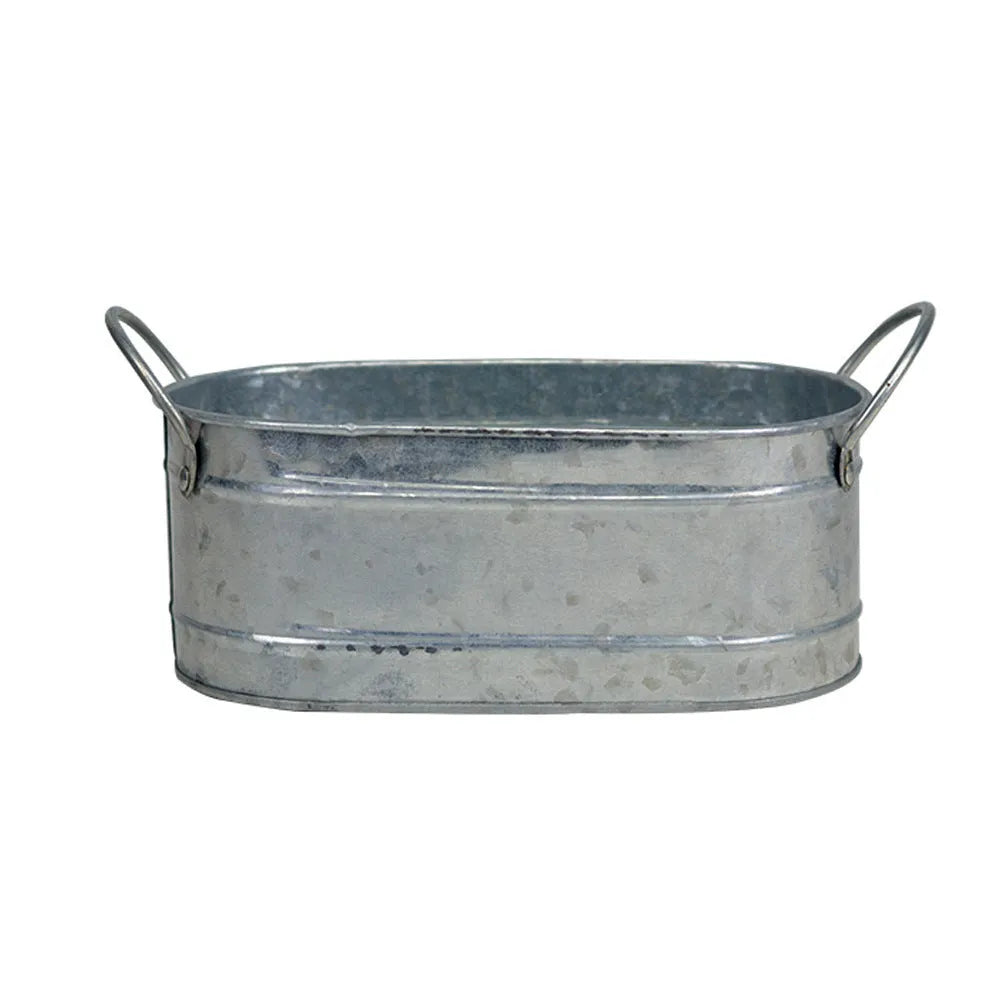 Desktop iron flower pot for succulent plants with corrosion-resistant finish