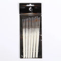 Set of 12 pearl white fluorescent marker pens with a solid wood pen holder for artists.