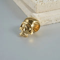 Stainless steel hollow skull Buddha geometric earrings with hip hop style