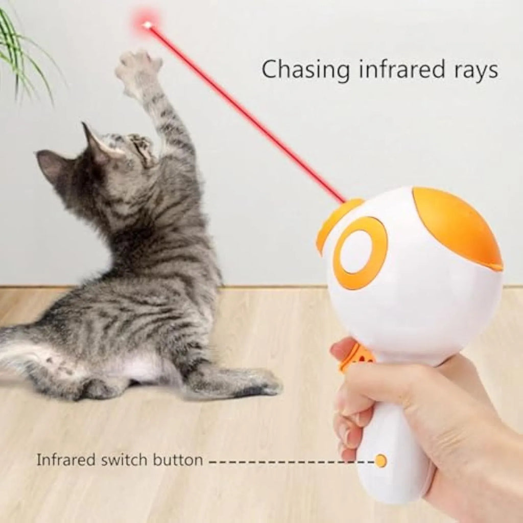 Green, orange or pink dog treat launcher toy measuring 15.5 cm with treat dispensing mechanism