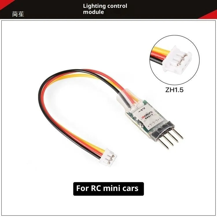 Car lamp model remote control cable with small white head plug connector on white background