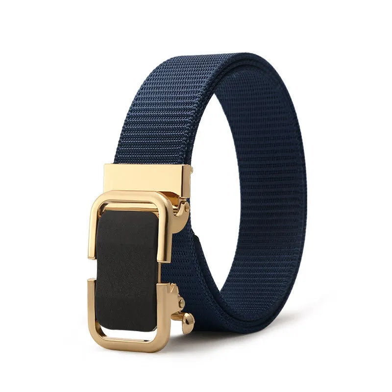 Men's nylon canvas belt with toothless buckle in multiple colour options