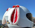 Carbon fibre rabbit ear decoration for motorcycle helmet in multiple colour choices.