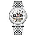 Men's mechanical tourbillon watch with luminous hands on waterproof 16.5mm case
