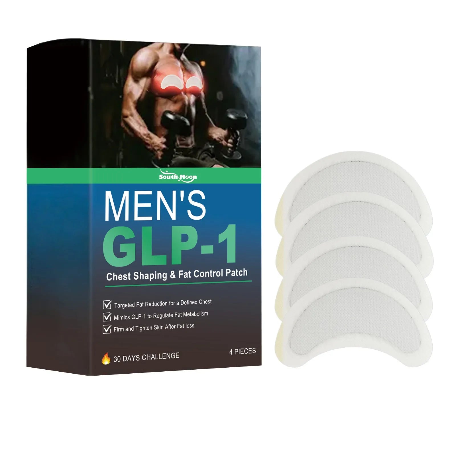 Men's Figure Control Patch Gentle Compact Body Shaping Patch with Mugwort Root Ginger Centella Asiatica for Targeted Use 4 Pieces Net Content