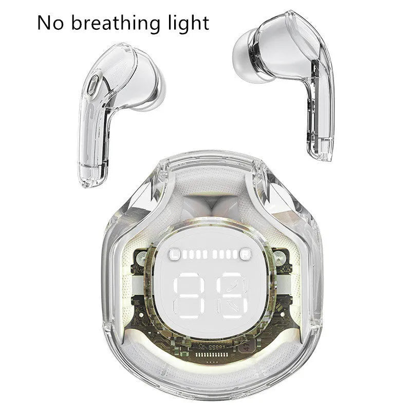 Transparent wireless Bluetooth headphones with in-ear design available in multiple colours