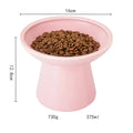 Ceramic elevated cat bowl with wide shallow design in blue, green, pink or white