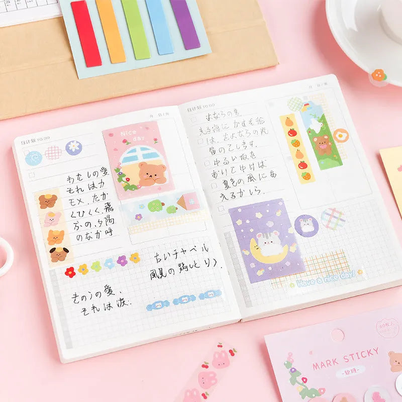 PVC index stickers in multiple colours and styles for notebook organisation