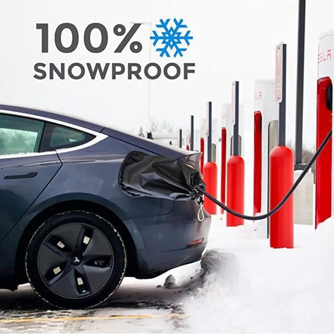 Waterproof cover for new energy vehicle charging points with drawstring closure