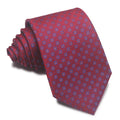 8cm wide red black and blue striped polyester jacquard business tie for men