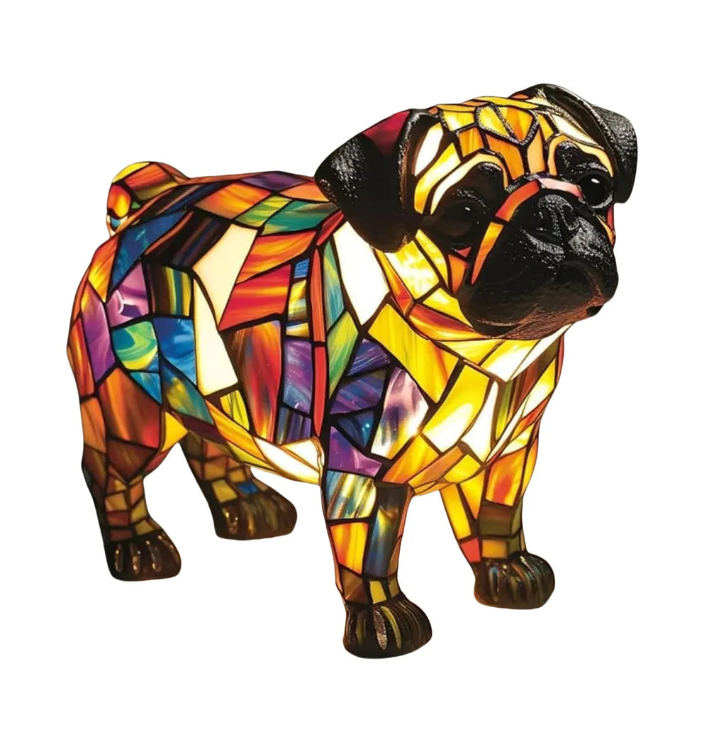 LED small night lamp art animal statue creative home desktop decoration 17cm USB switch corgi design