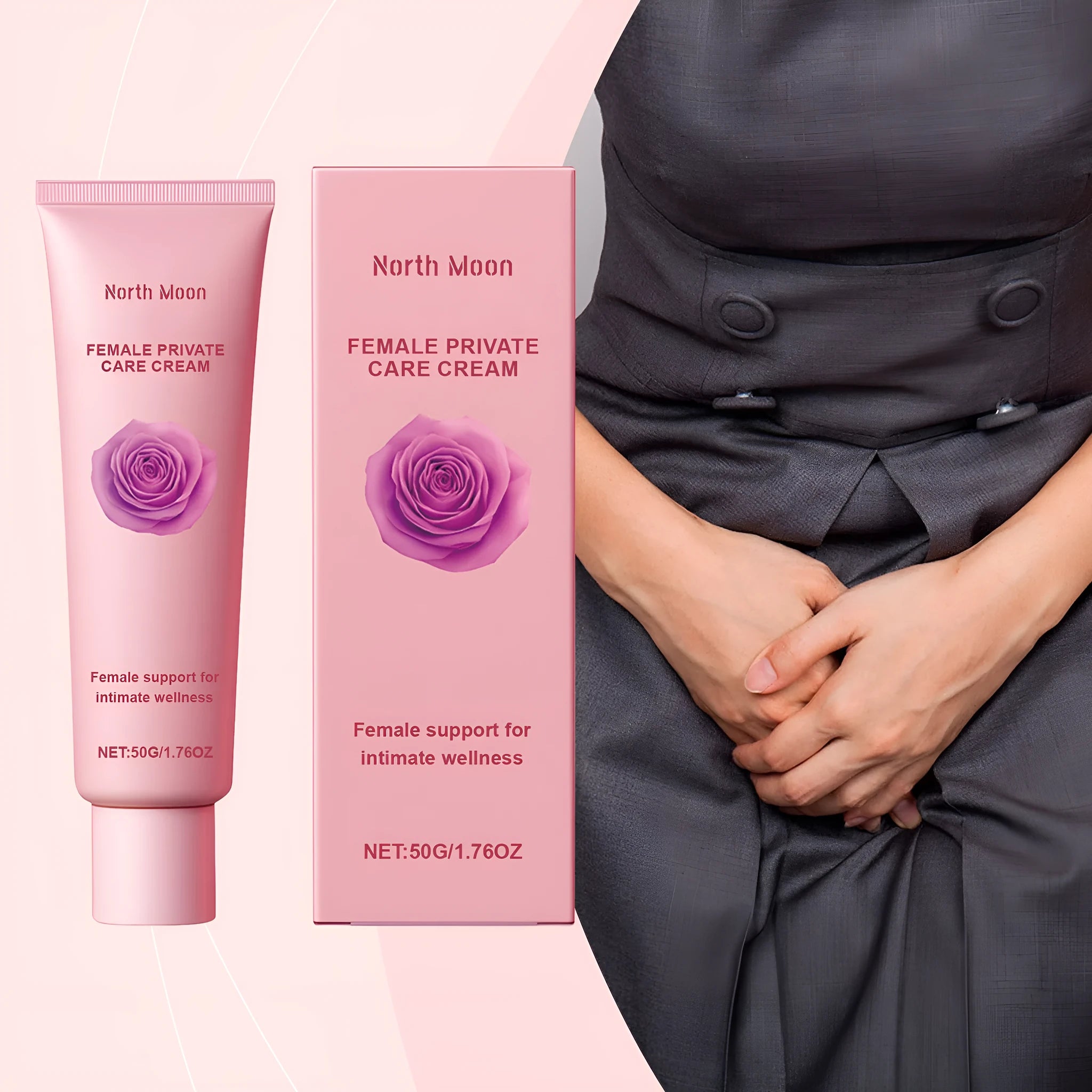 50g jar of daily moisturising cream with rose and peppermint extracts for dry skin relief