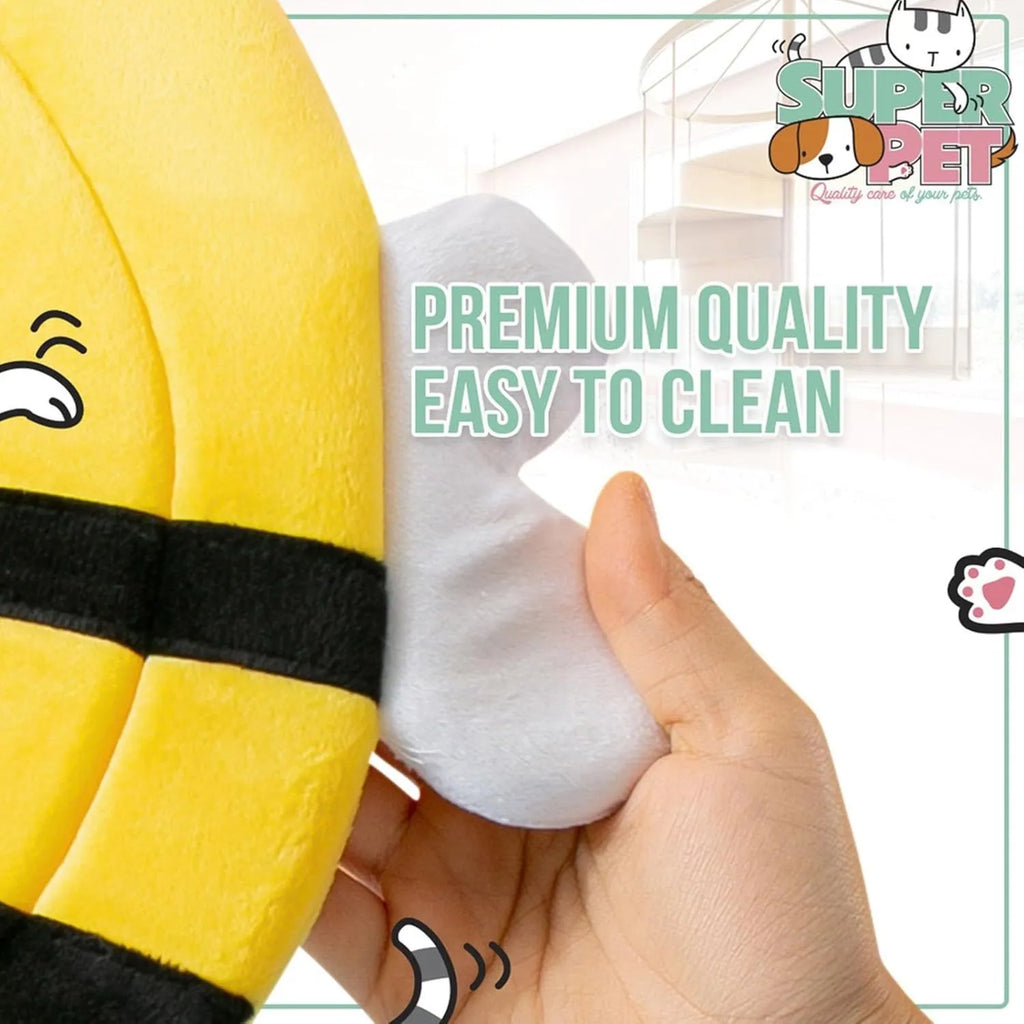 Soft bee design cat cone collar with adjustable velcro closure