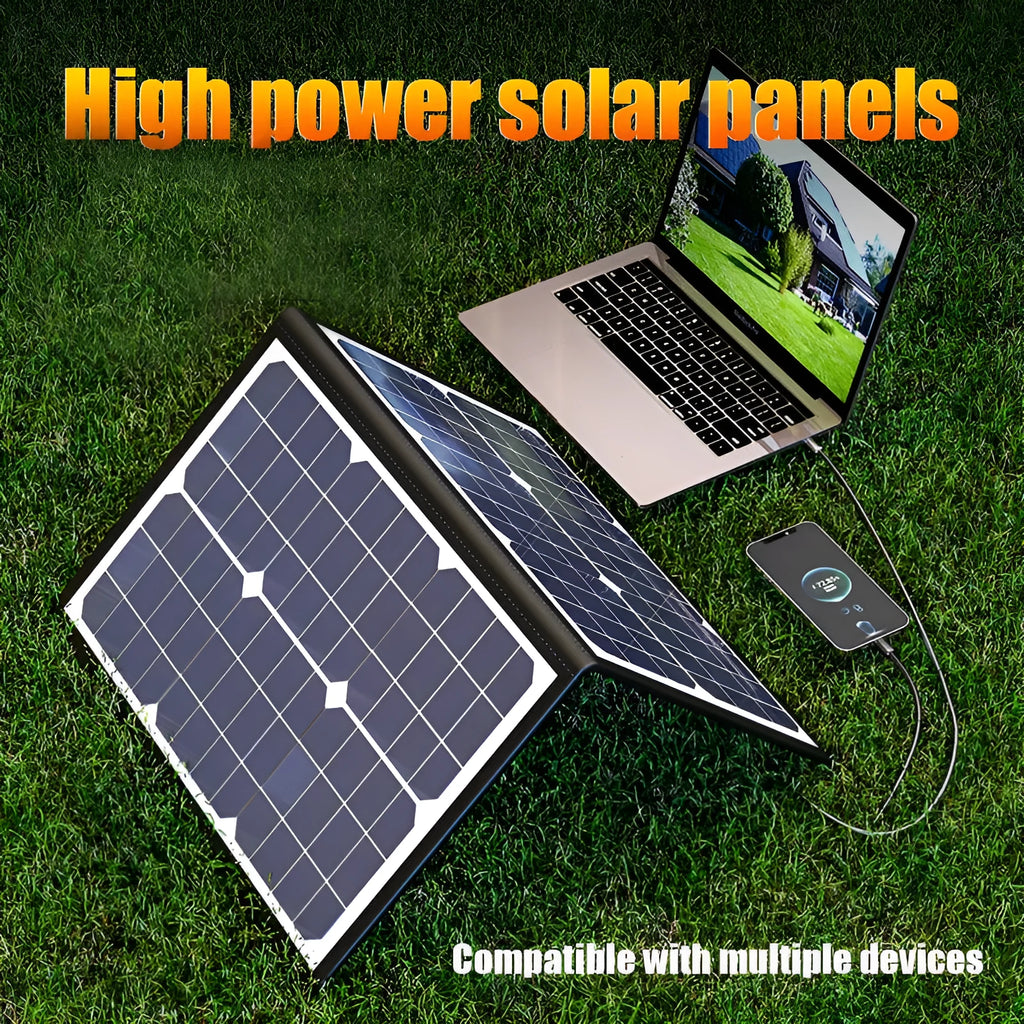 Black 40W single crystal solar panel in folding bag format for portable outdoor charging