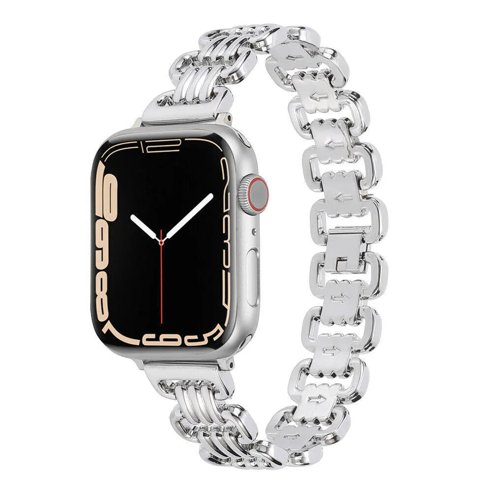 Alloy metal replacement bracelet for Apple Watch in silver colour