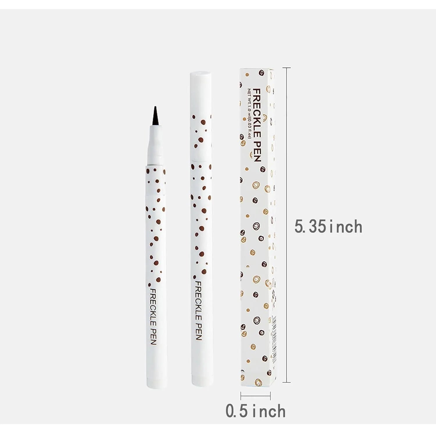 Dark brown freckle cosmetic pen with precision tip for natural-looking face and body makeup application