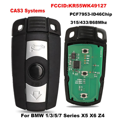 CAS3 semi-intelligent remote control car key for BMW HU92 with metal copper and plastic body
