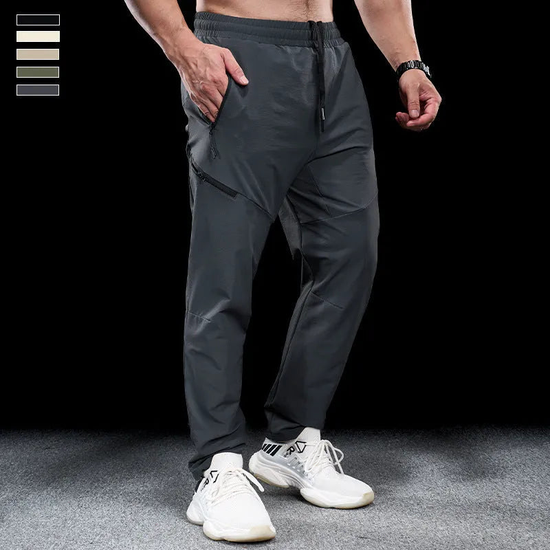 Men's waterproof quick-drying exercise pants in nylon fabric for sports and fitness