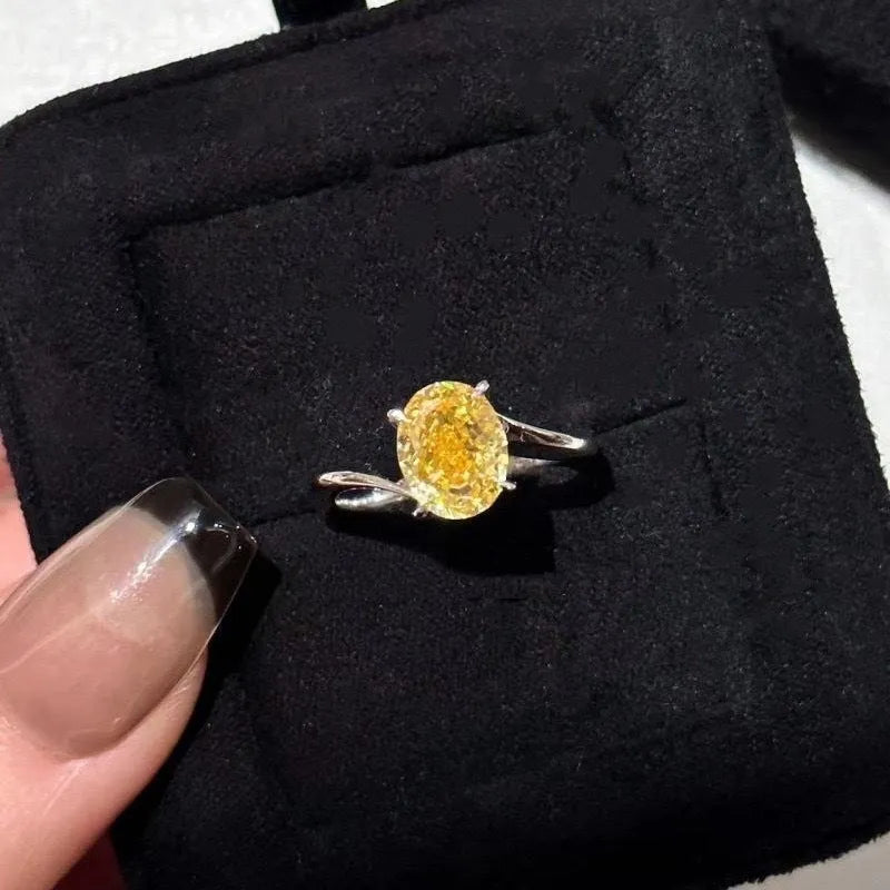 Women's yellow rock sugar ring on copper base with Seiko finish, size No. 5-8