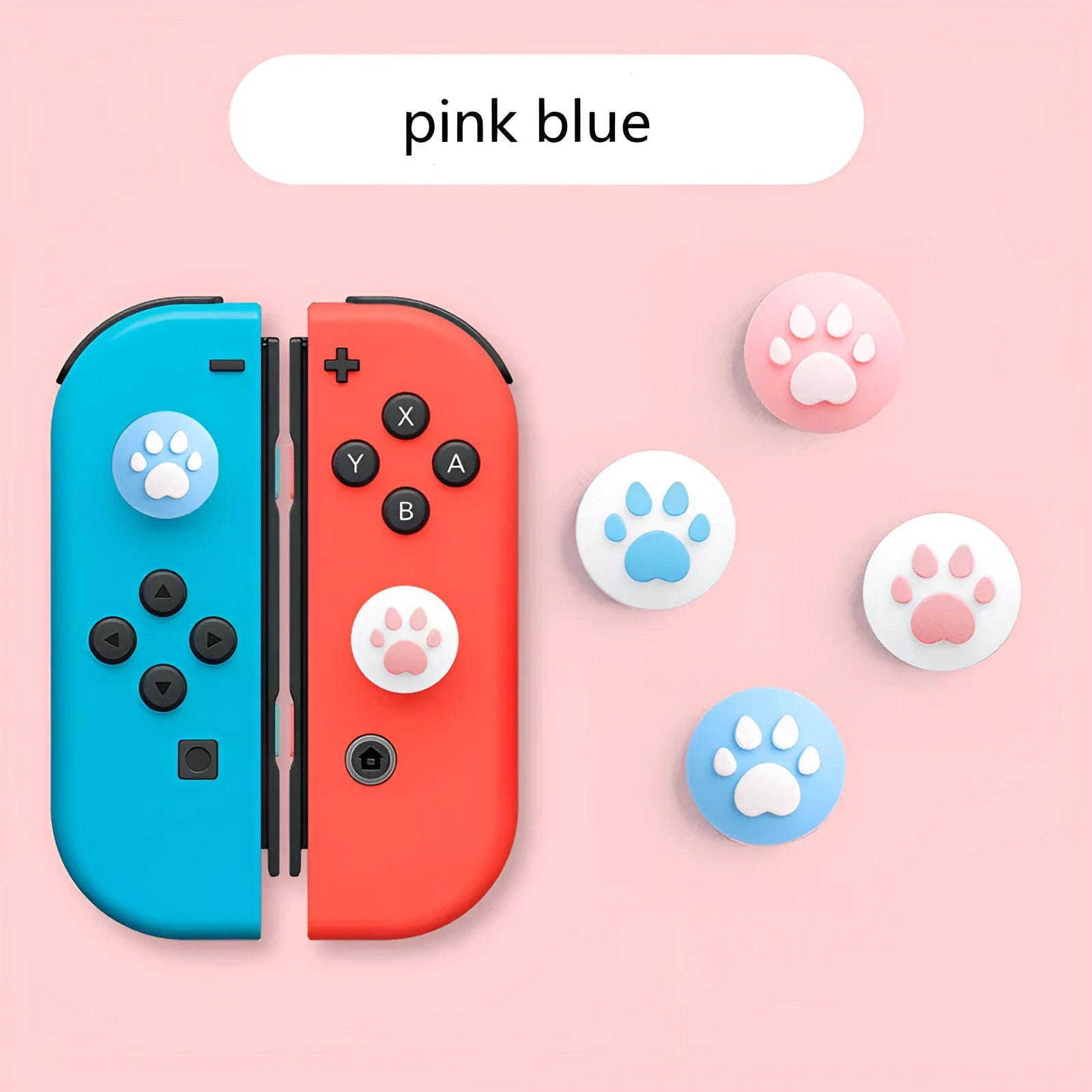 Four silicone rocker caps for Nintendo Switch Lite Joycon controllers with cat claw texture