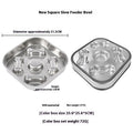 Square stainless steel slow feeding bowl with bone pattern interior for dogs and cats