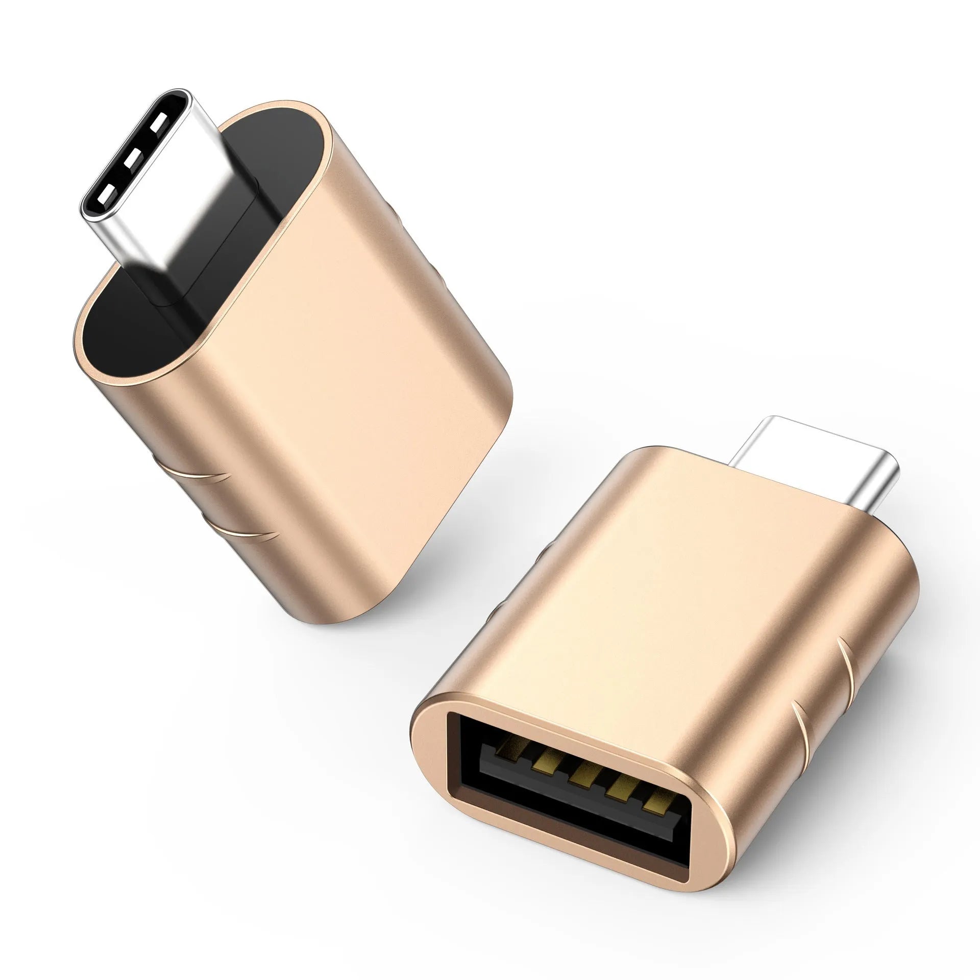 USB-C to USB-A converter adapter with zinc alloy shell in multiple colour options.