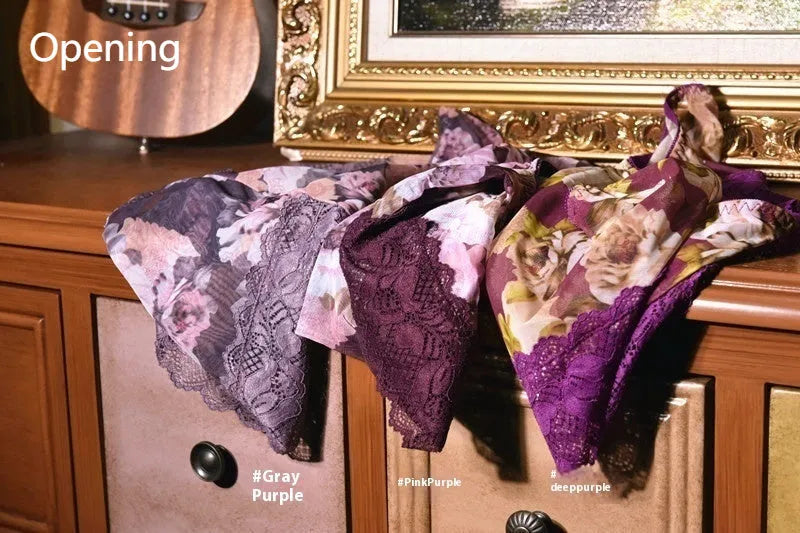 Man's printed ultra-thin ice silk briefs in mid-waist style on a neutral background.