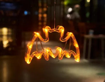Halloween window hanging LED lights set with spider, pumpkin and ghost designs