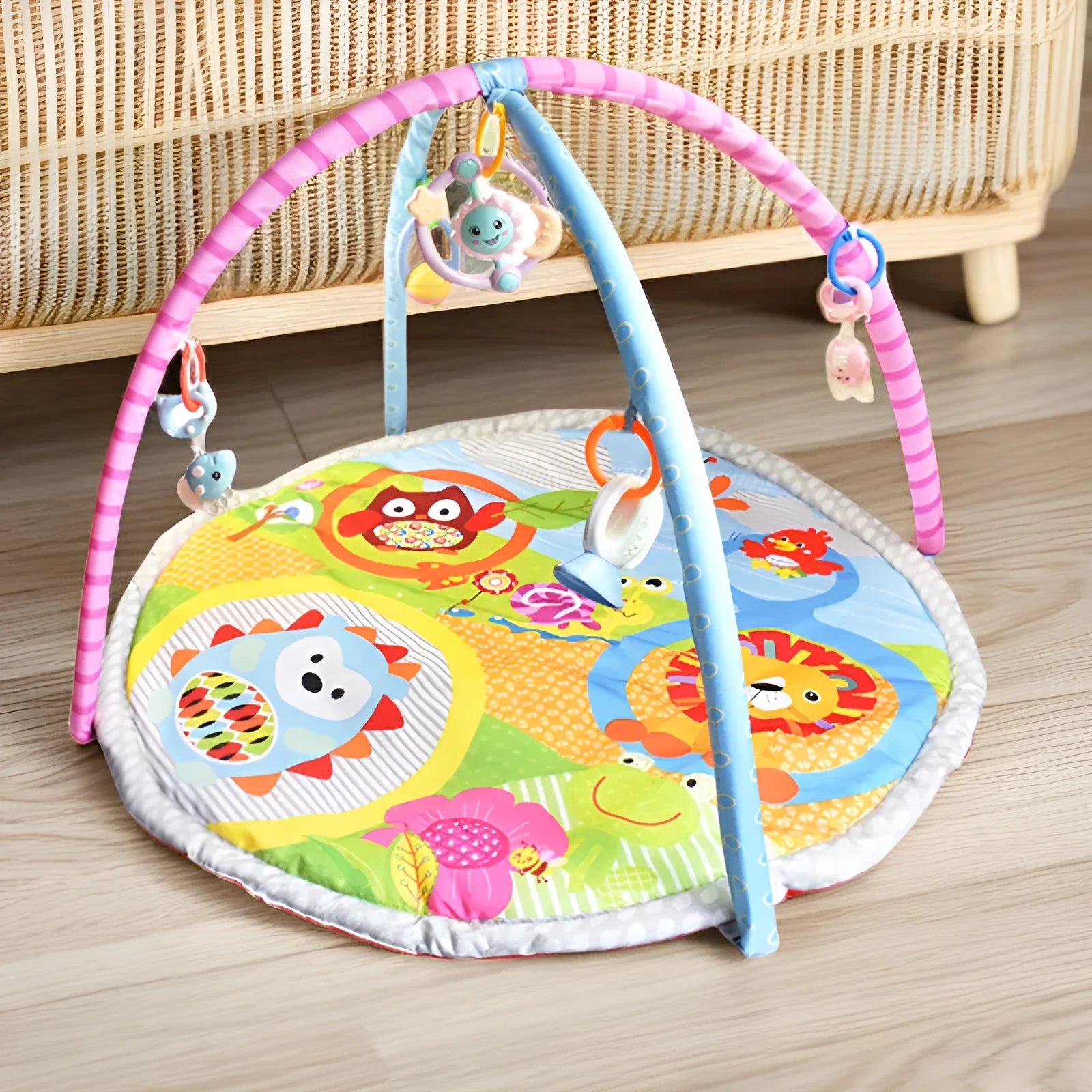 Velvet baby gymnastic rack game blanket with animal pattern crawling carpet for teenagers