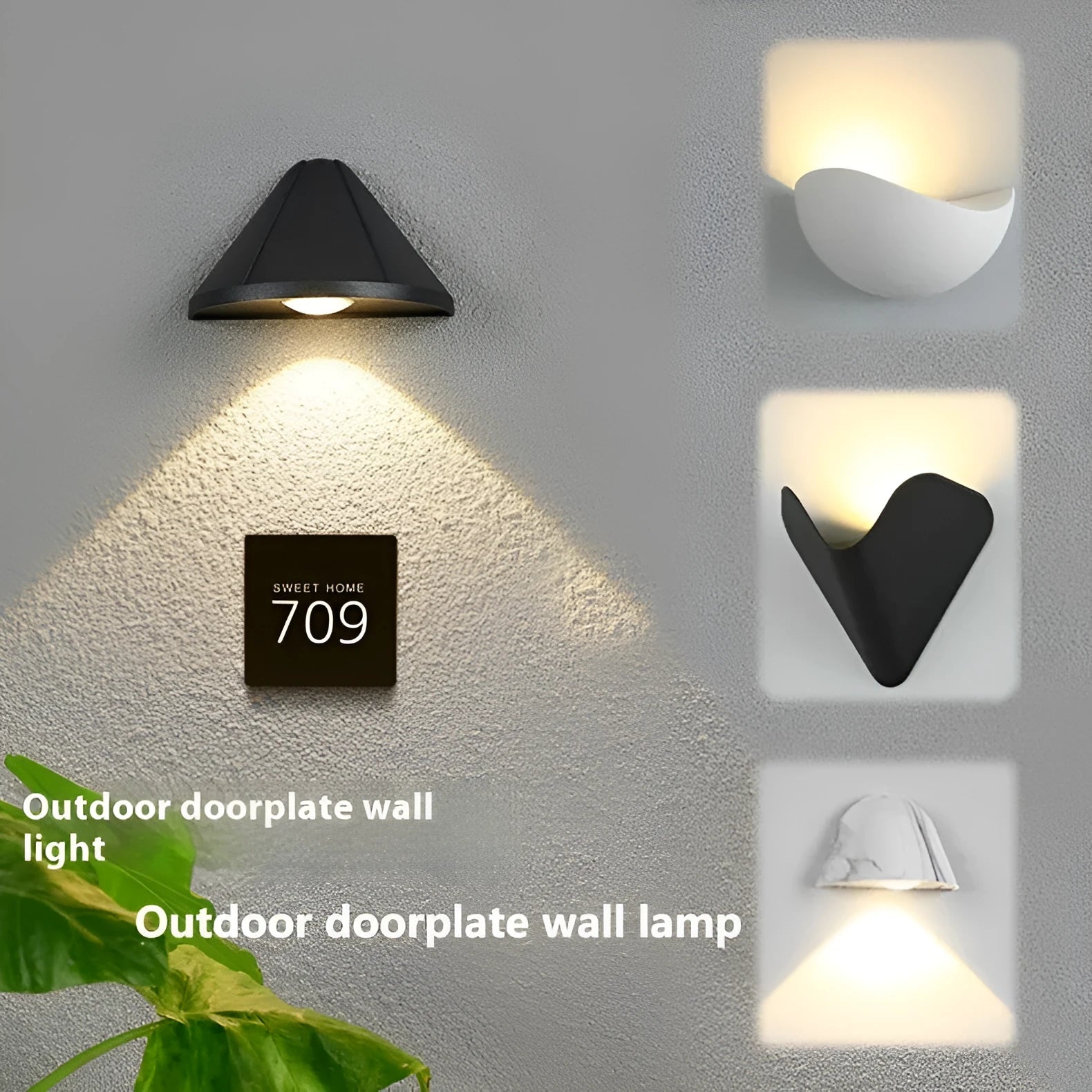 Black and white courtyard LED lamp with aluminium alloy shell and IP65 waterproof rating for outdoor and bedroom use