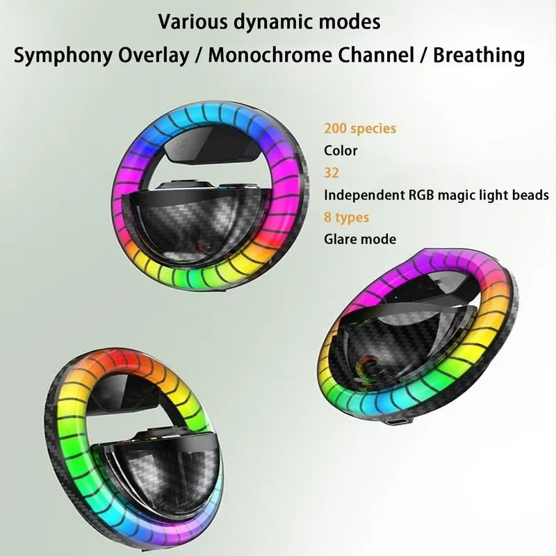 Black aromatherapy pickup lamp rhythm phantom LED machine with USB Type-C charging port and circular perfume seat