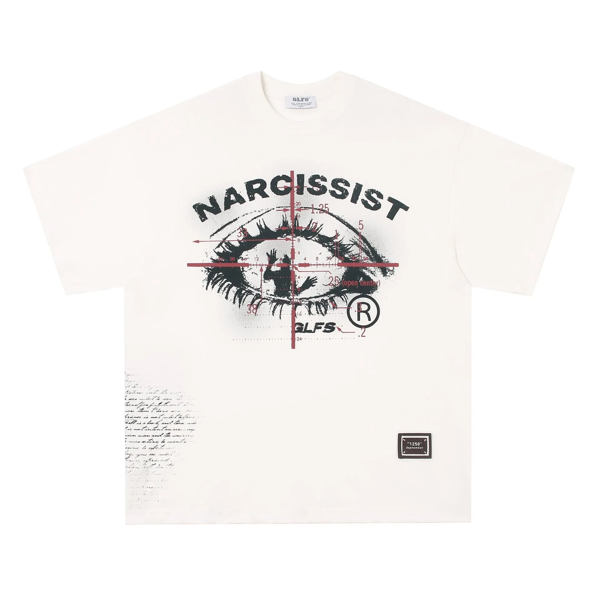 American retro hip hop gothic cotton t-shirt with letter pattern in white or black