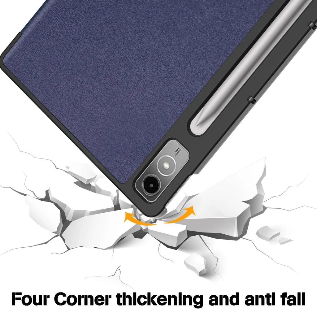 Lenovo Tab P12 tablet protective case with kickstand in various colour options including floral patterns and solid colours