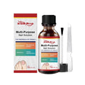 30ml nail care solution bottle with tea tree oil, white willow bark and Danggui alongside a nail file