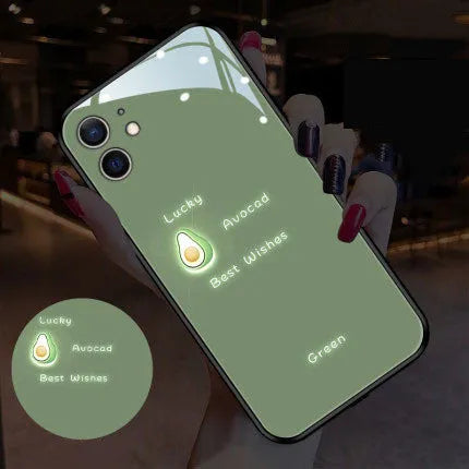 Apple iPhone luminous case with voice-activated LED lights and printed daisy design