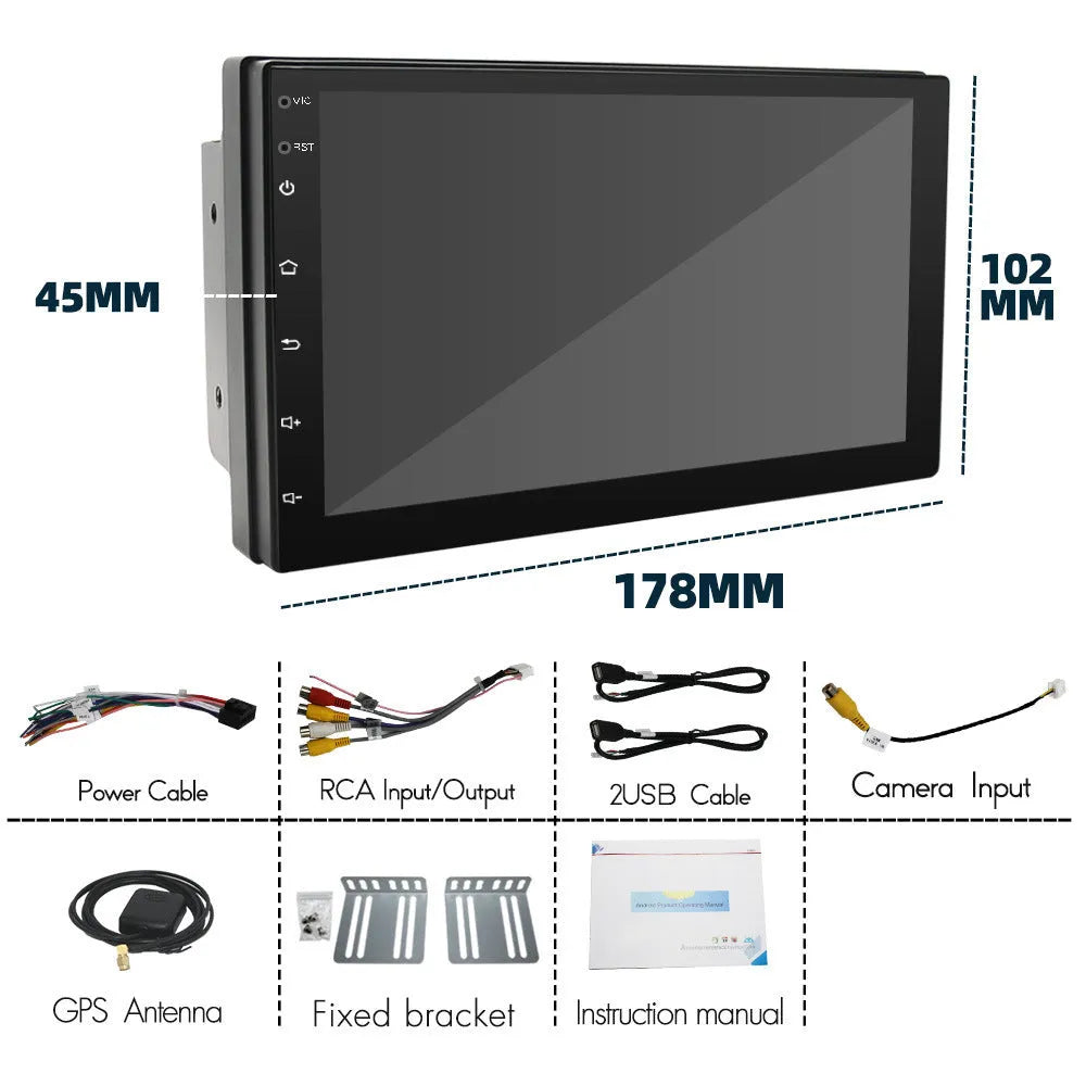 Universal black car MP5 player with 7-inch screen for GPS navigation and radio