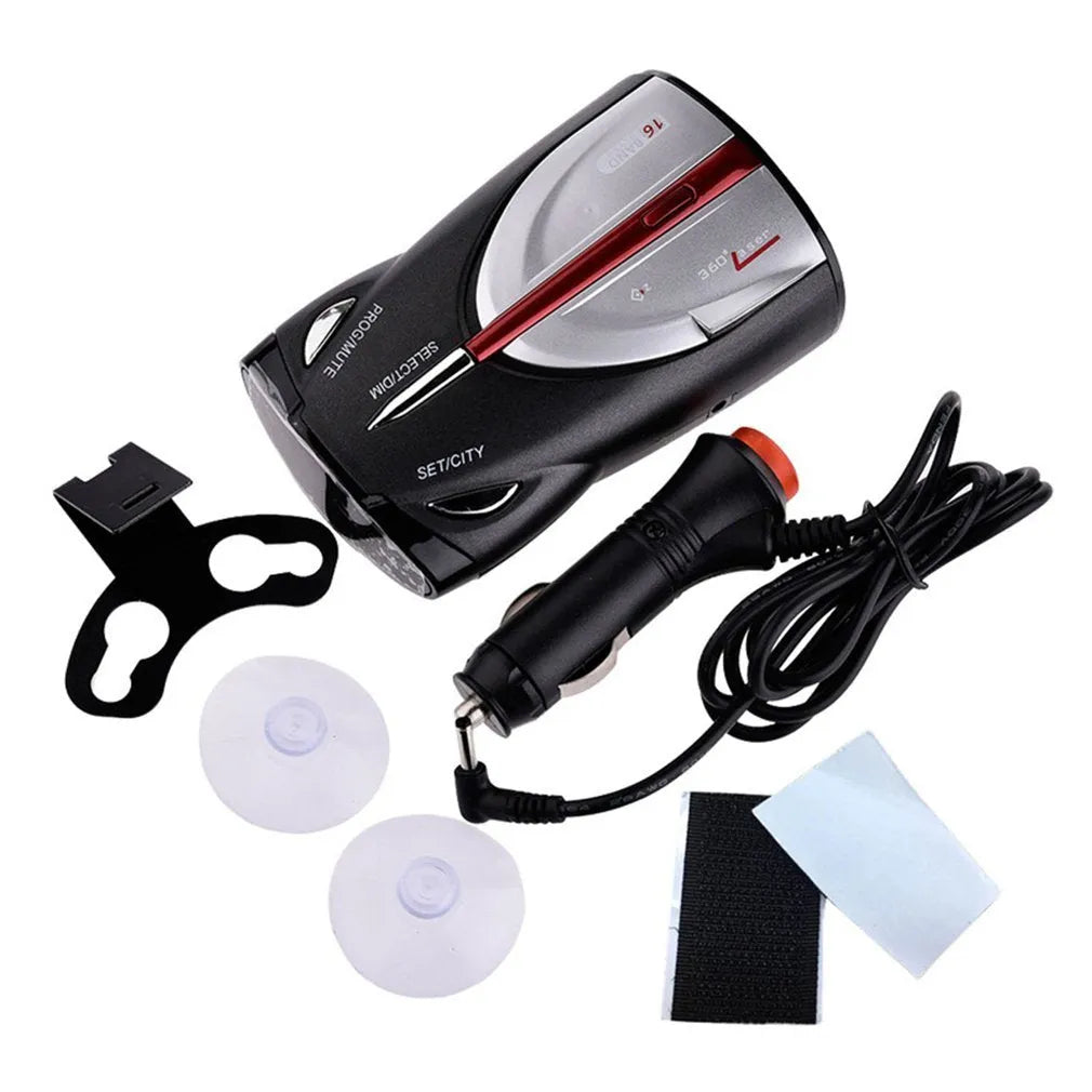 XRS9880 English Russian bilingual radar detector with LED display and suction cup bracket