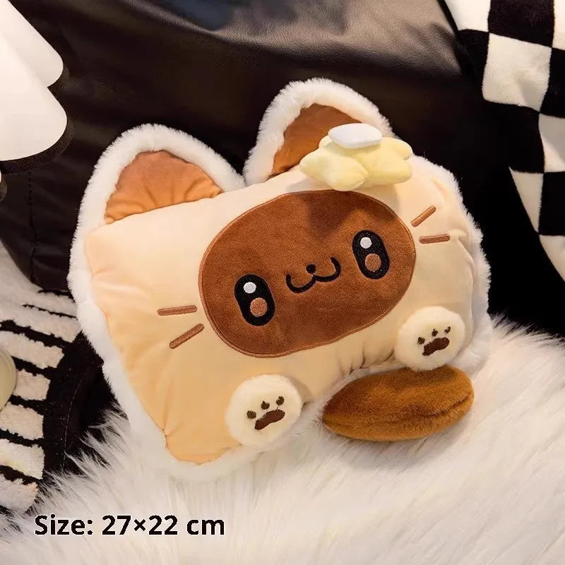 Flower Siamese Kitten design electric hot water bottle with soft plush cover and double side heating element