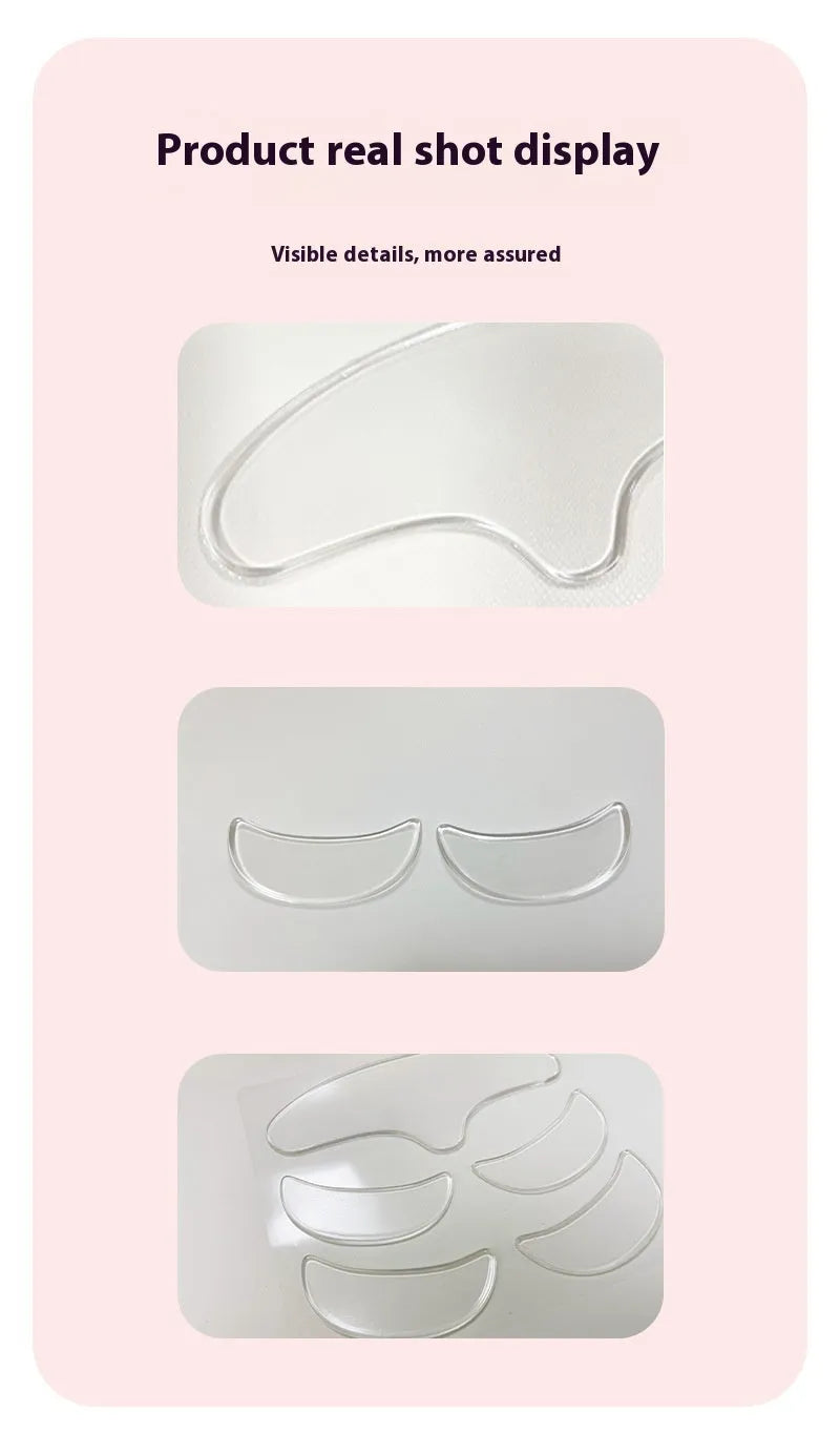 Set of five flexible silicone anti-wrinkle face stickers for wrinkle reduction