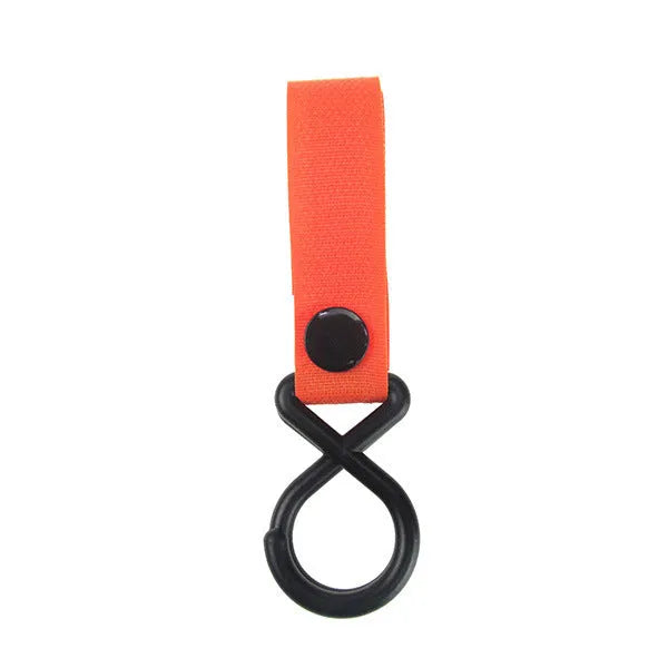 Nylon luggage hook in one of 18 available colours, including black, red, blue, and green variants