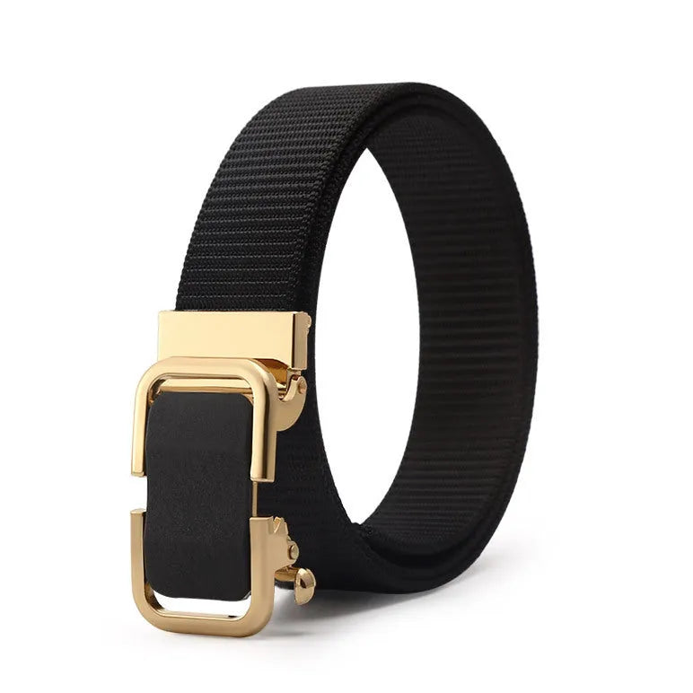 Men's nylon canvas belt with toothless buckle in multiple colour options
