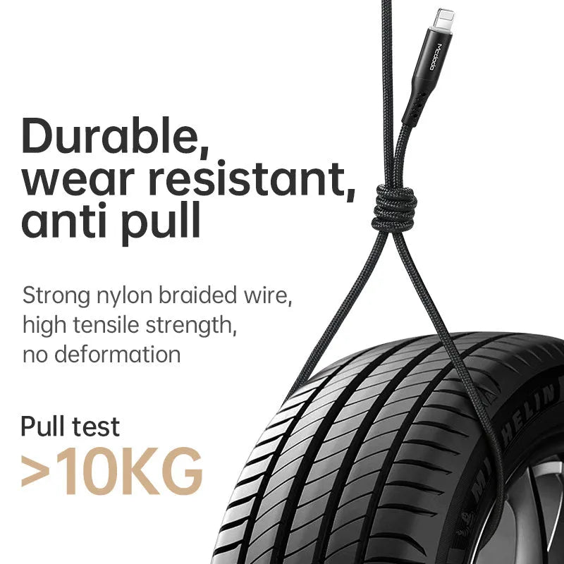 Black intelligent power-off data cable for Apple, single-head USB, 1.2m length