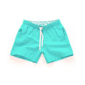 Men's summer beach shorts in polyester fibre, sanded finish, straight leg, available in multiple colours