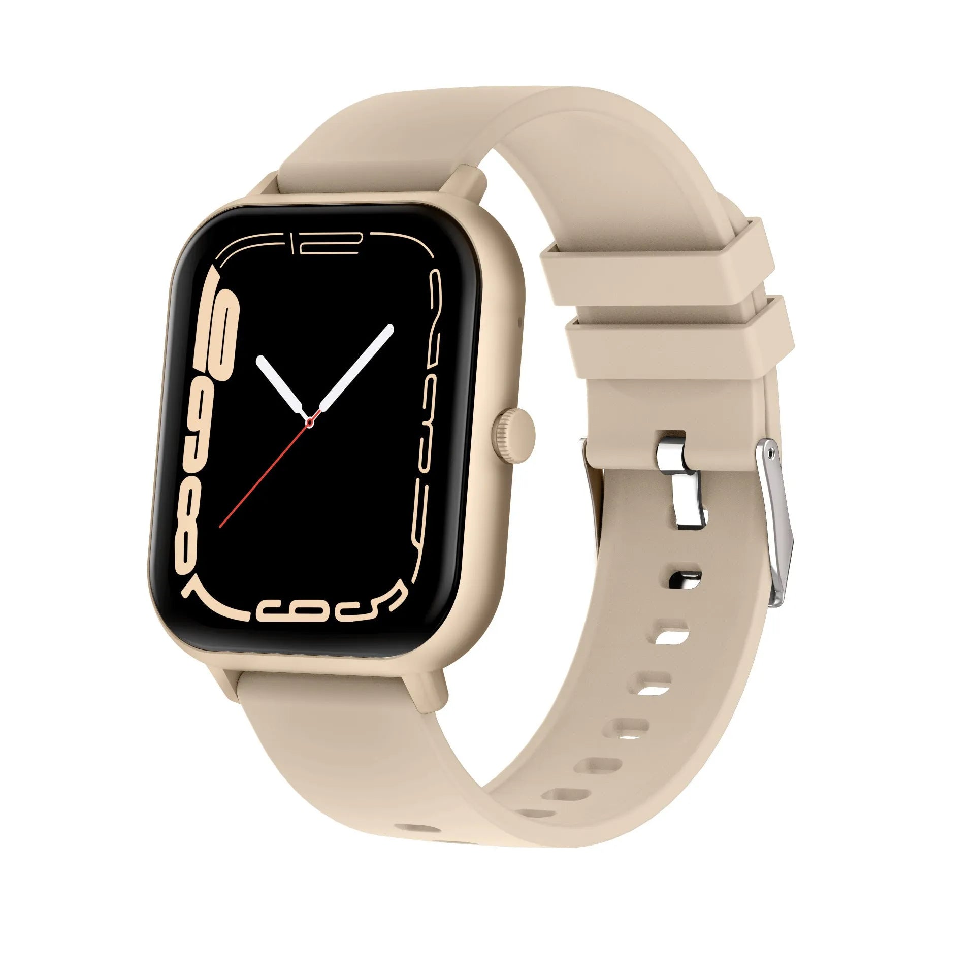 Bluetooth smart watch with heart rate monitoring display showing on TFT touch screen