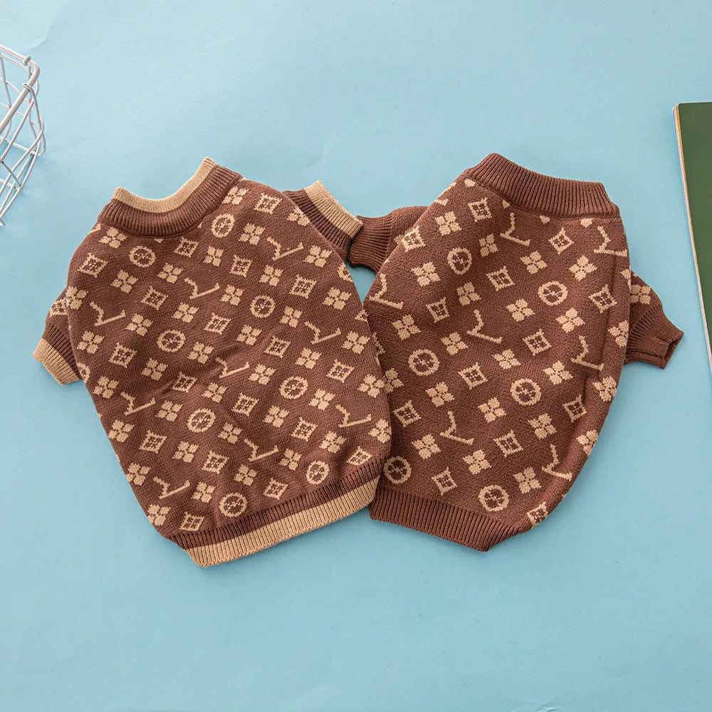 Wool pet dog sweater in European American style for autumn and winter wear